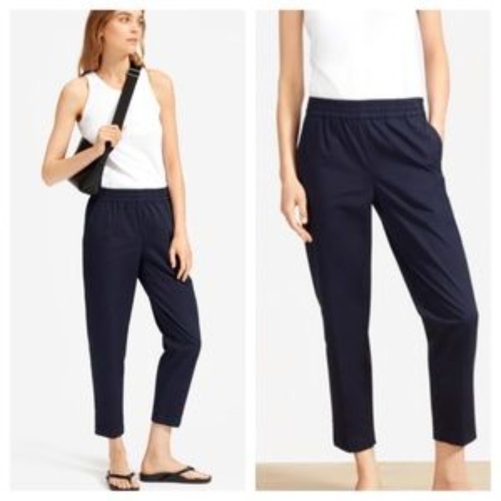 NWT Everlane The Easy Chino Pull-On Pants 6 Navy